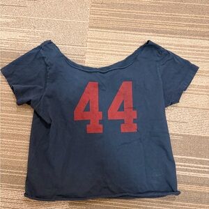 Brandy Melville Navy Blue Tee with Red Print